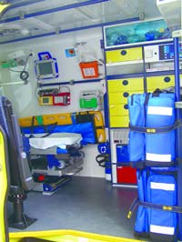 O equipamento da ambulncia prev vrios nveis de assistncia