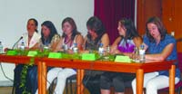 Formandas questionaram convidados: Maria de Ftima Pereira, Maria Lcia Paredes, Carla Capela, Carla Gomes, Liliana Pereia e Maria Albertina Costa