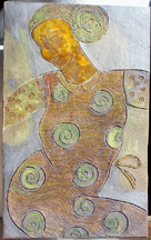 Placa com mulher, cermica de Clara Vaz Guedes Croft