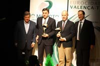 Rui Lages e Jos Ferreira ladeiam o presidente de Valena, Jorge Mendes e o Alcaide de Tui, Moises Perez