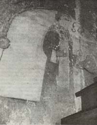S. Bento, restos de um fresco, ao fundo da bside da capela-mor de Ermelo