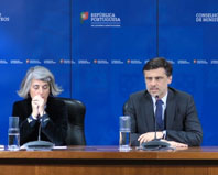 Ministra da Cultura, Graa Fonseca, e secretrio de Estado da Presidncia do Conselho de Ministros, Tiago Antunes, na apresentao