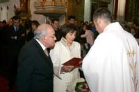 Na celebrao das Bodas de Ouro na Igreja Matriz