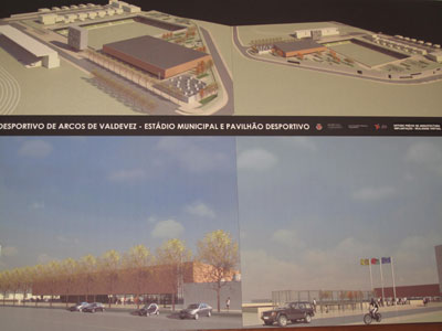 Maqueta do Estdo Municipal e Pavilho Desportivo da Coutada, que se encontram em fase de candidatura