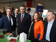 Ministro Fernando Alexandre (segundo � esquerda) na visita que efetuou ao evento Alto Minho Science Fest em 2025